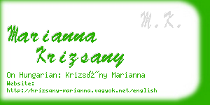 marianna krizsany business card